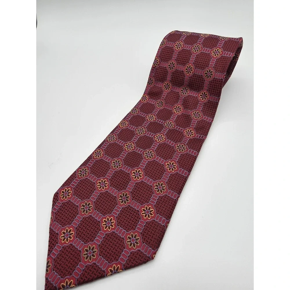 Joseph A Bank Signature Collection Made In Italy Silk Geometric Tie 58